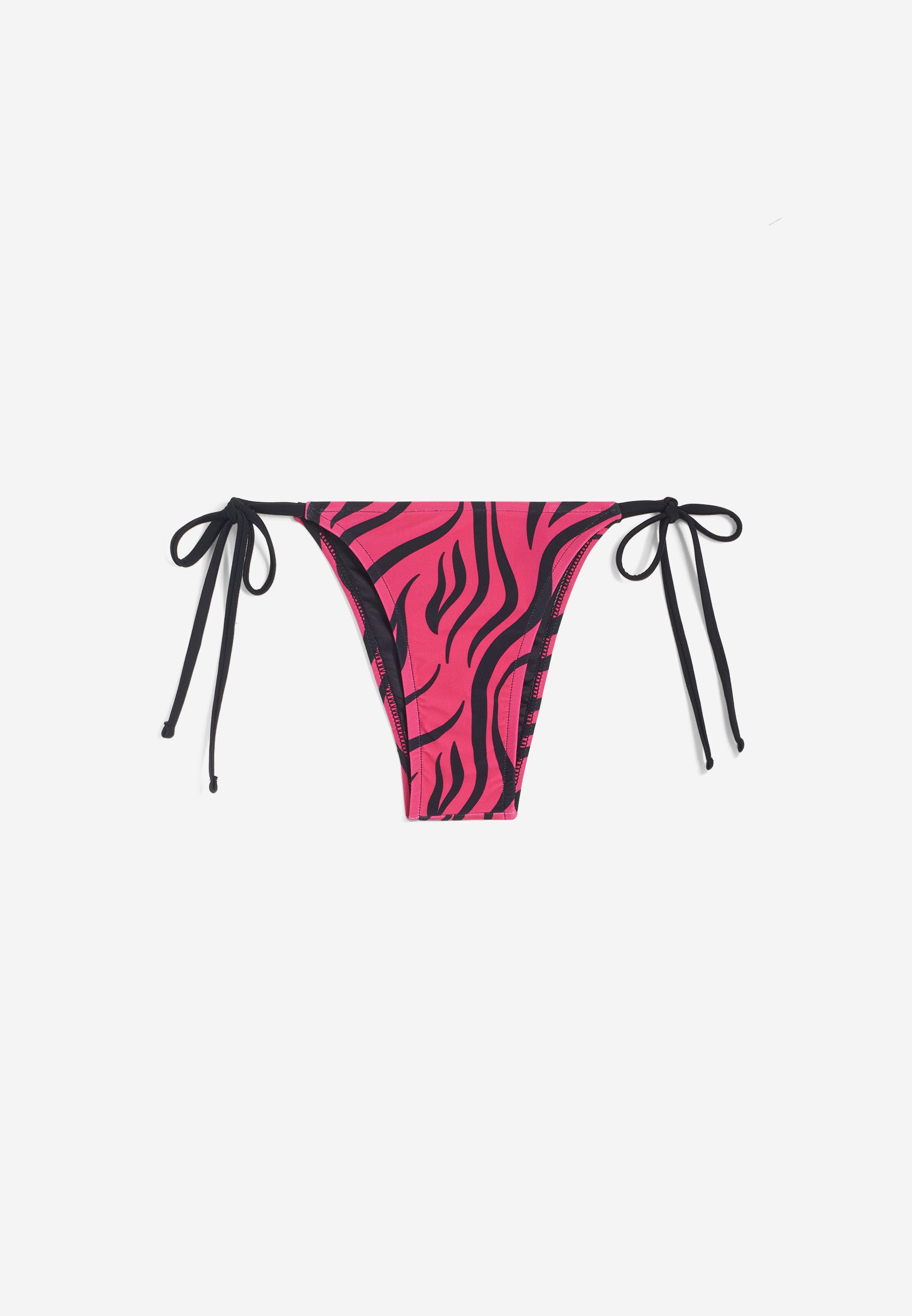 String-Bikinihose mit Zebramuster - FUCHSIA