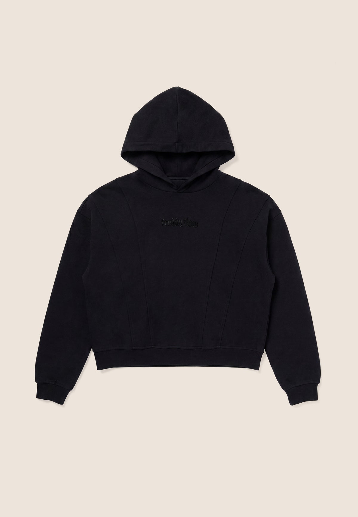 Oversize cropped hoodie with a faded effect - Black