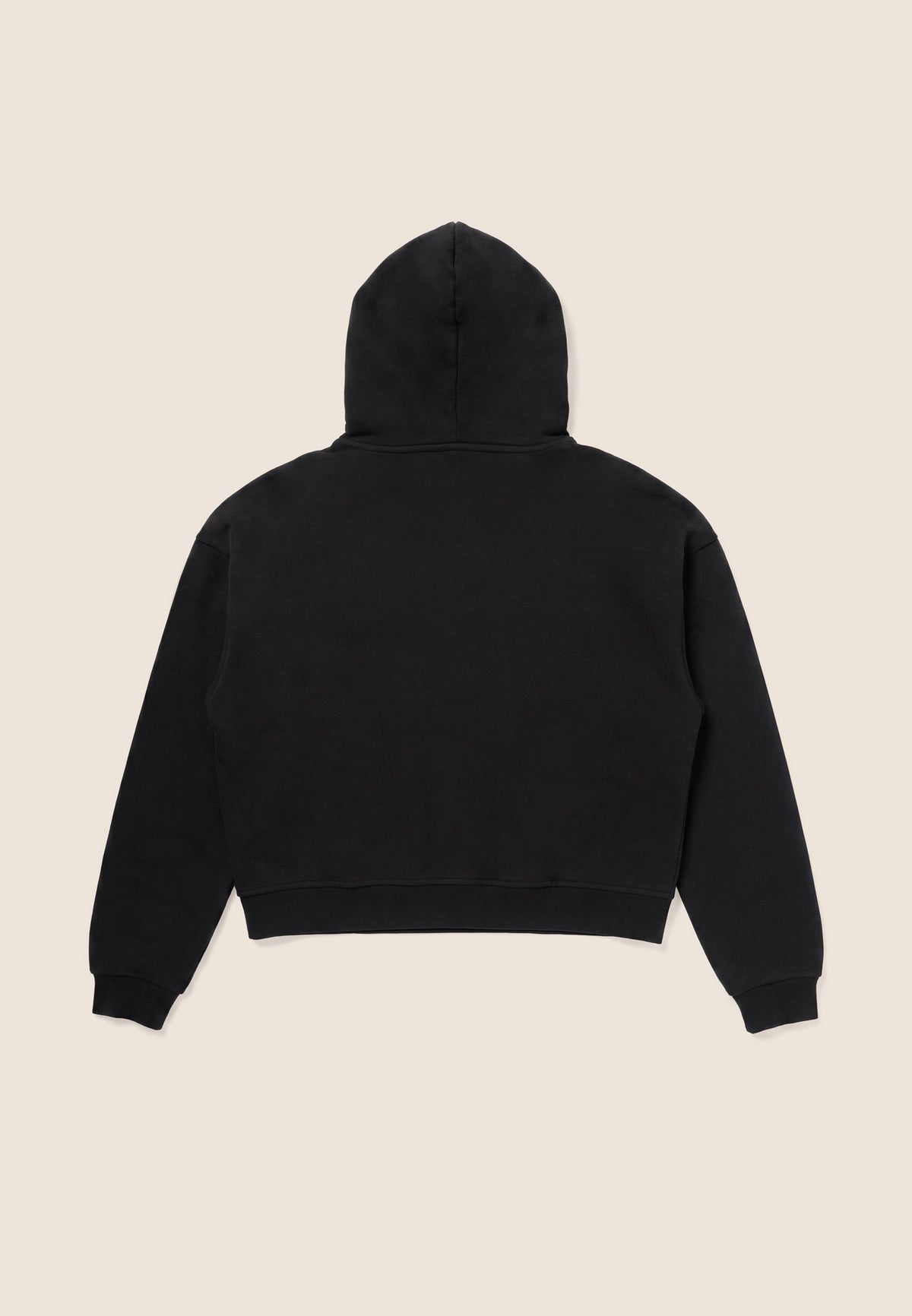Oversize cropped hoodie with a faded effect - Black