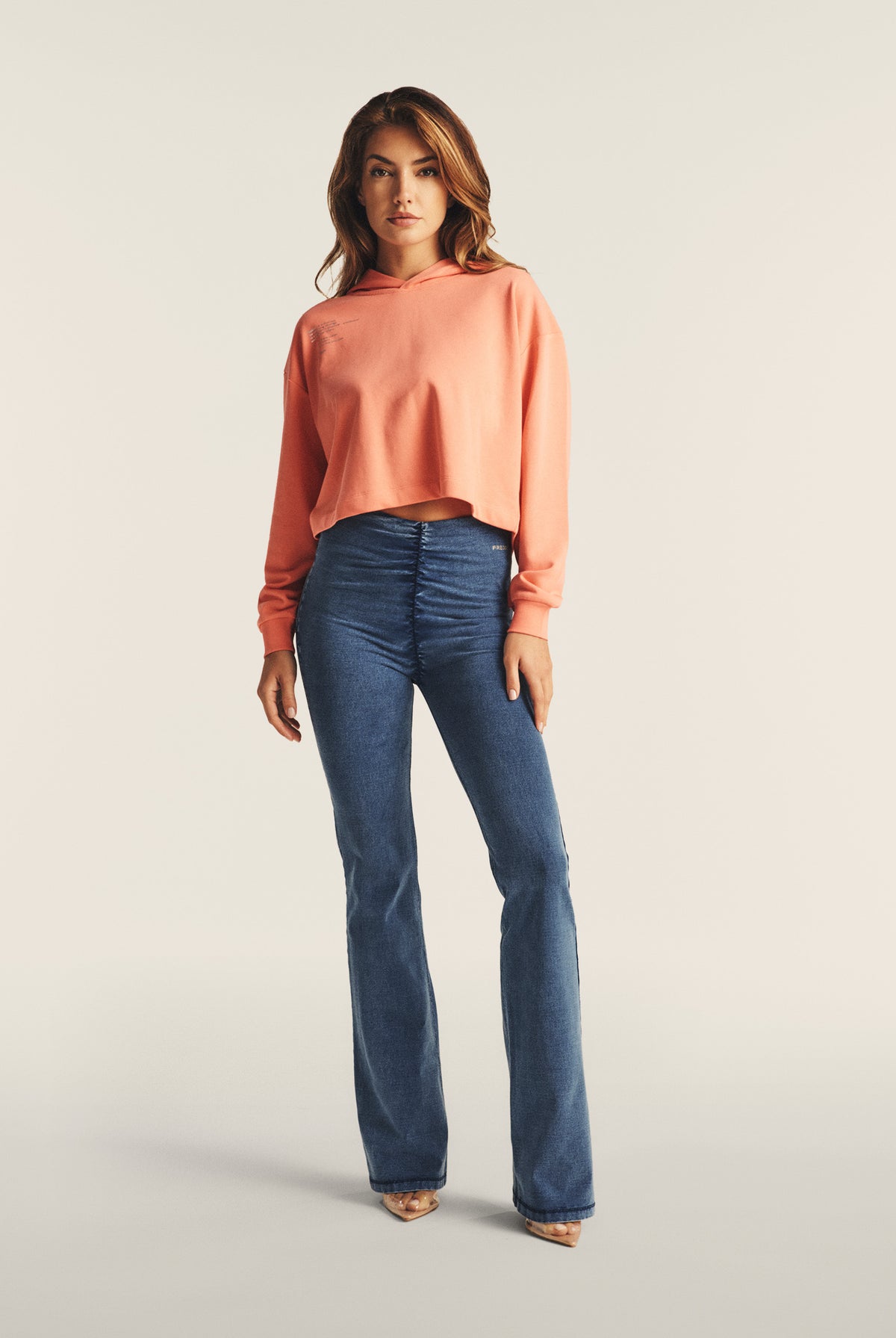 WR.UP Core Push-Up High Waist Flare Denim Jeans - Denim Medium Blue - Blue Seam