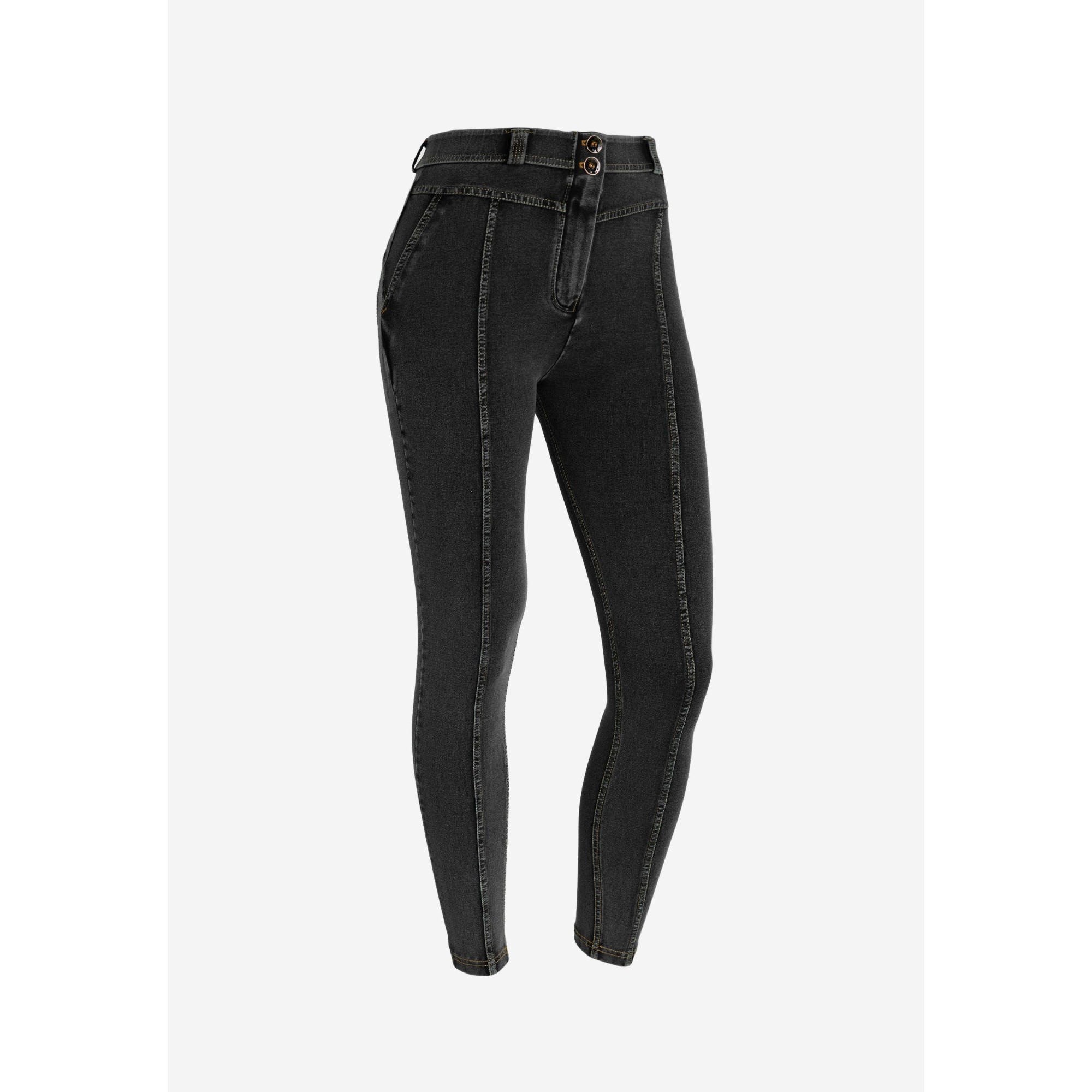 Freddy WR.UP® Jeans - 7/8 Regular High Waist Super Skinny - With Middle Seam - J7N - Black – Black Seams
