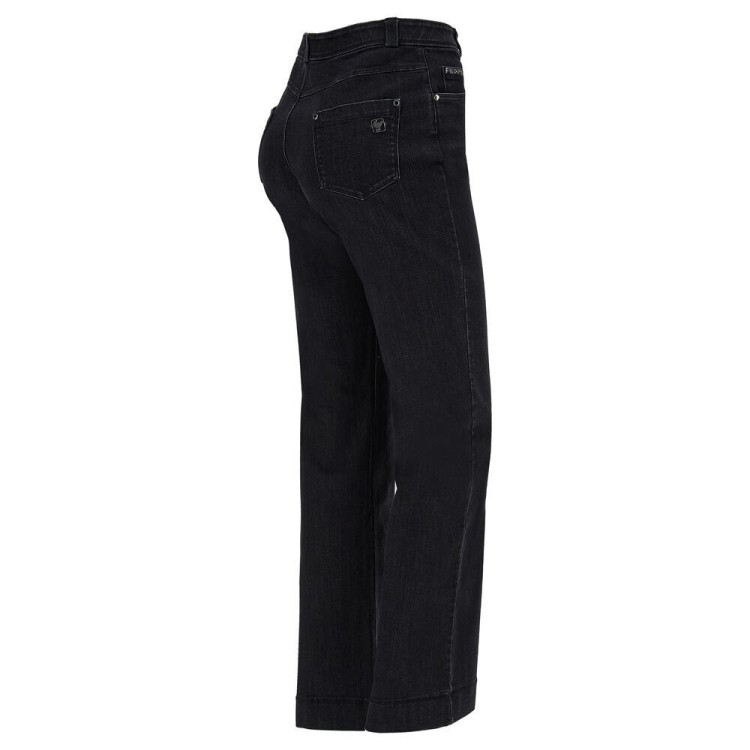 Freddy Fit Jeans - High Waist Wide - J7N - Black Denim - Black Seam