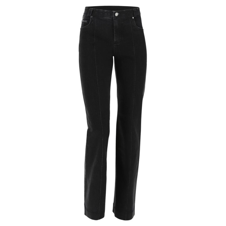 Freddy Fit Jeans - High Waist Wide - J7N - Black Denim - Black Seam