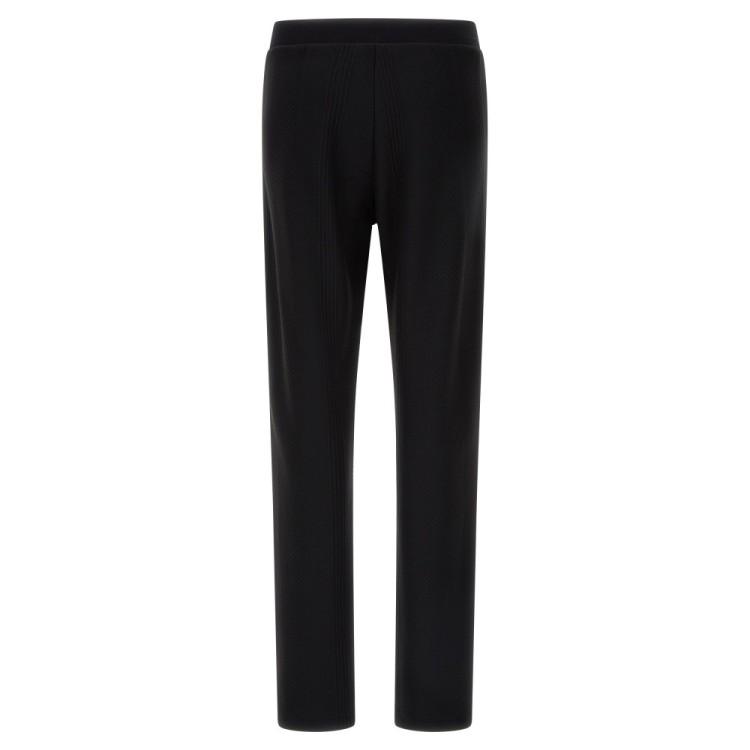 Bonded fleece trousers with the look of cable-knit wool - N