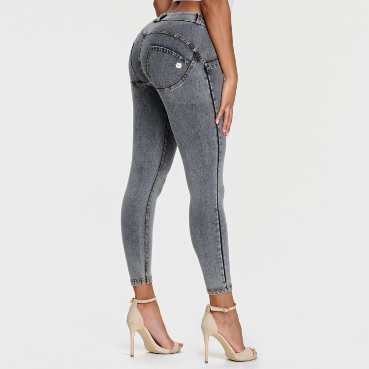 Freddy WR.UP® Jeans - 7/8 Regular Waist Skinny - J3Y - Gray – Yellow Seams