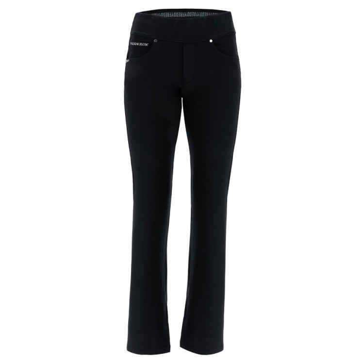 Freddy N.O.W® Pants - High Waist - Foldable Waist - Garment Dyed - N - Black