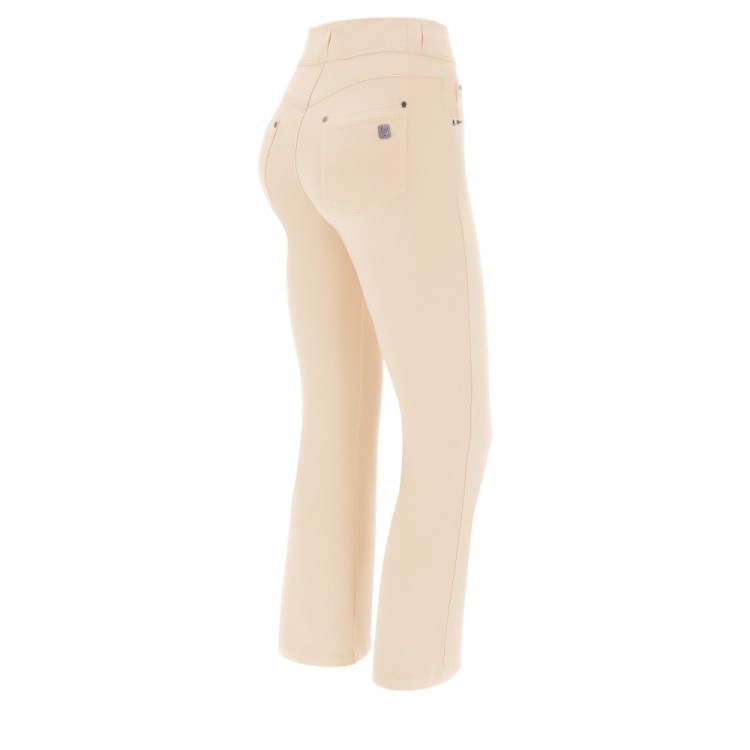 Freddy N.O.W.® Pants - 7/8 Mid Waist Flare - Garment Dyed - Z115 - Macadamia