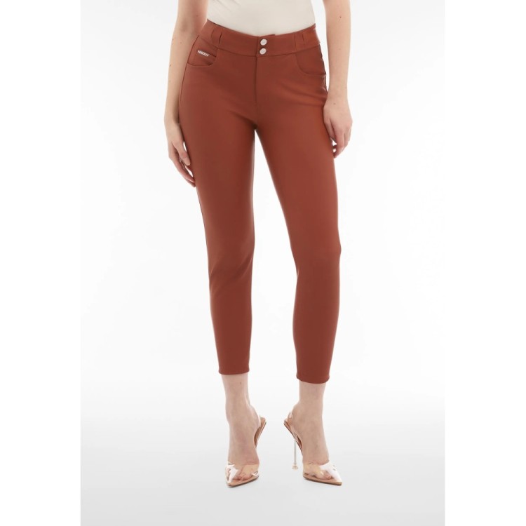 Freddy N.O.W.® Vegan Leather Pants - 7/8 Mid Waist Super Skinny - M87 - Brown