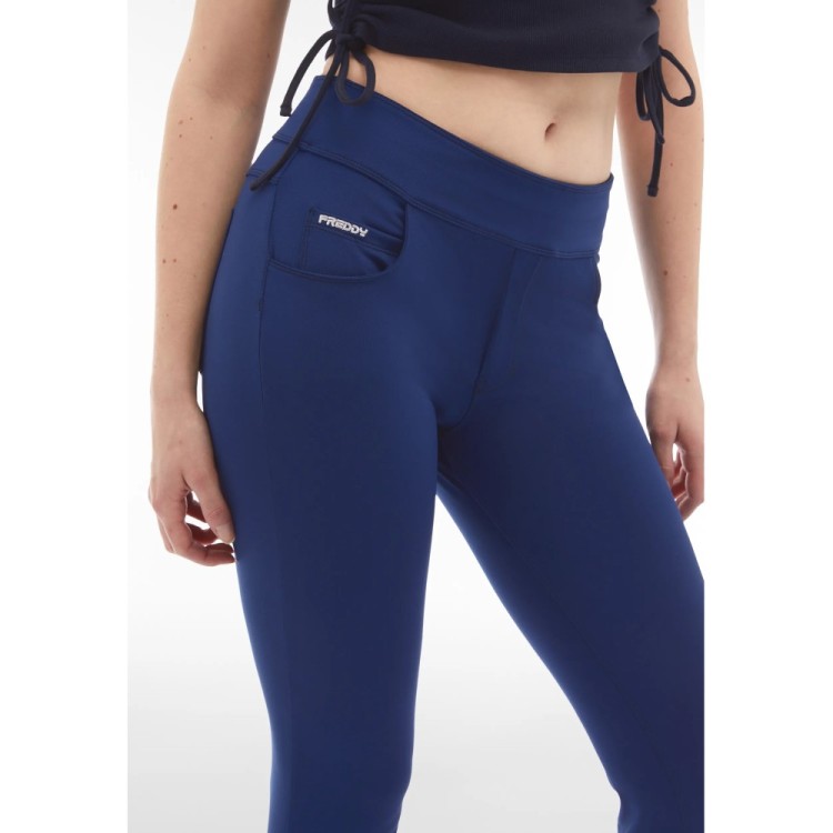 Freddy N.O.W.® Yoga Tech Pants - 7/8 Mid Waist Super Skinny - B124 - Blue