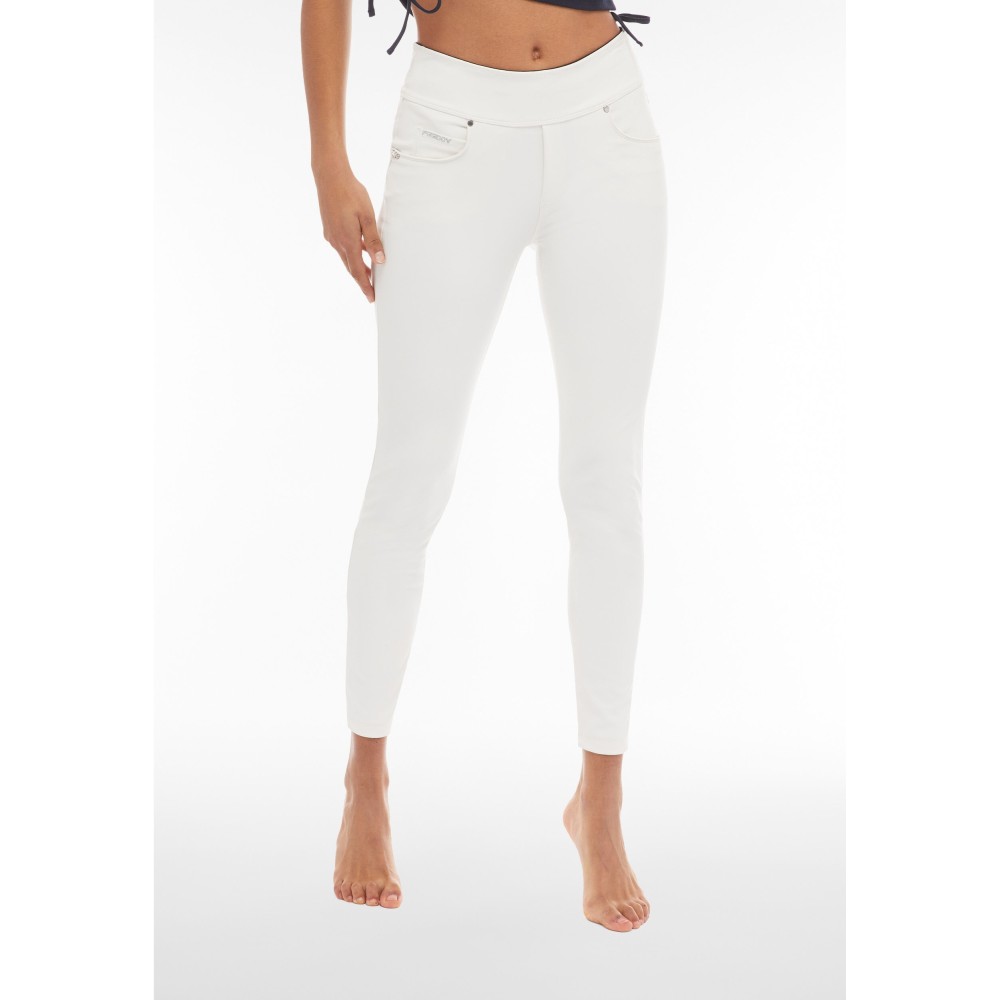 Freddy N.O.W.® Yoga Vegan Leather Pants - Mid Waist Skinny - I35 - White