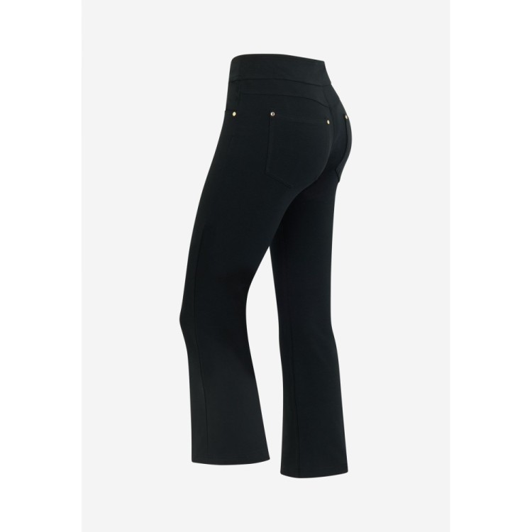 Freddy N.O.W.® Yoga Pants - Mid Waist Flare Cropped - N - Black