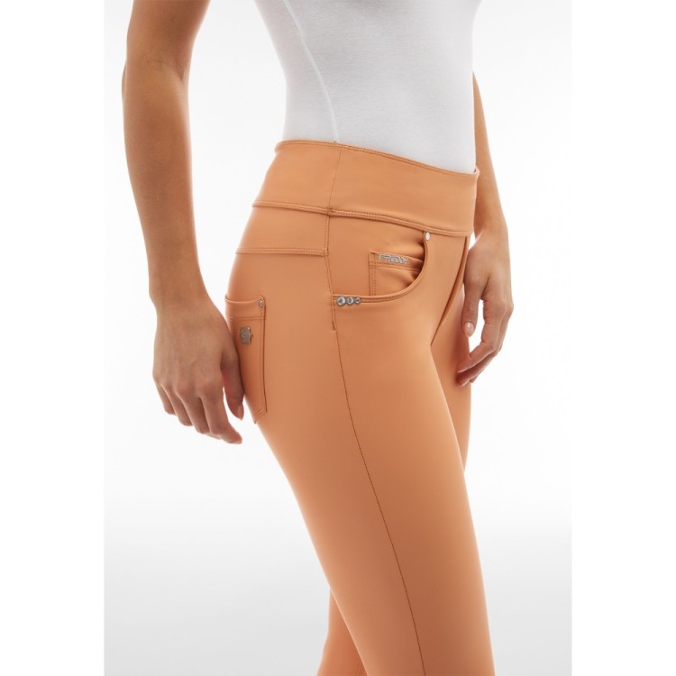 Freddy N.O.W.® Yoga Vegan Leather Pants - 7/8 Mid Waist Super Skinny - M44 - Brown