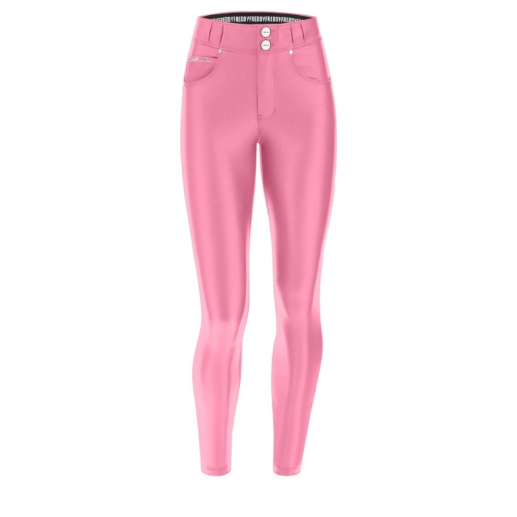 Freddy N.O.W® Ecoleather Pants - 7/8 Mid Waist Super Skinny - P123 - Pink Cosmos