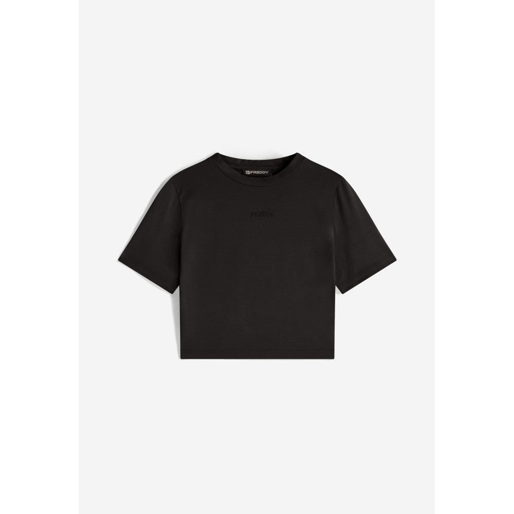 Freddy Slim-Fit Crop Top - Garment-Dyed - Black