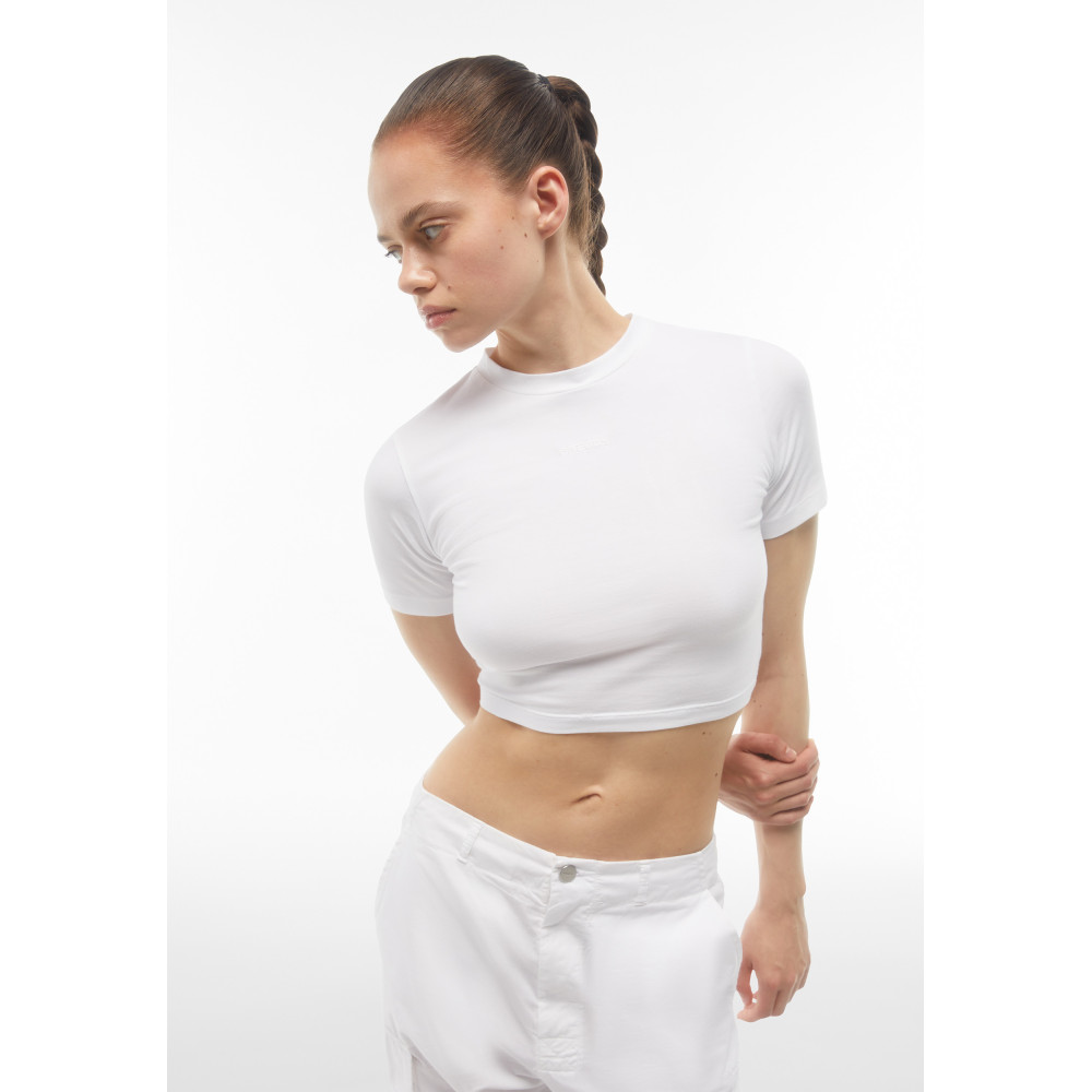 Freddy Slim-Fit Crop Top - Garment-Dyed - White