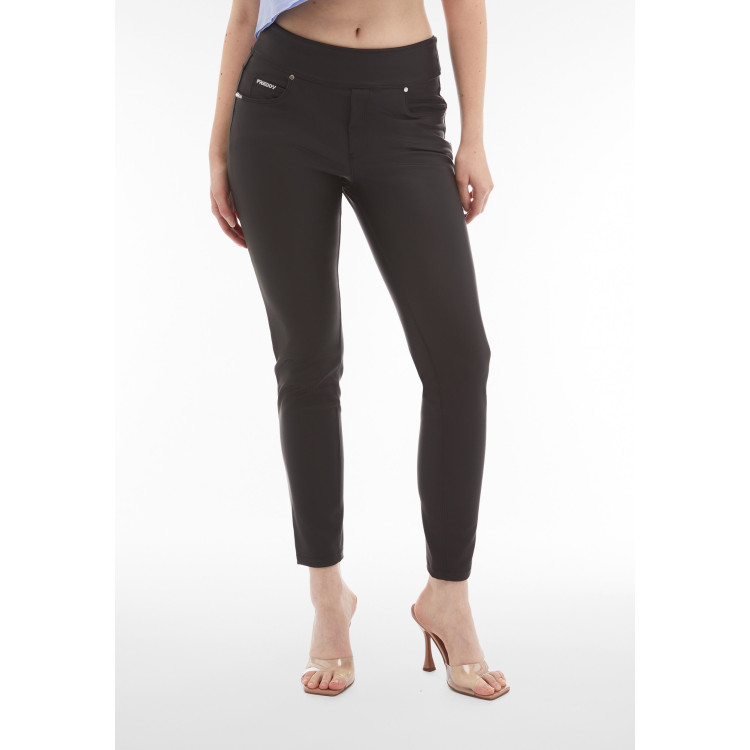 Freddy N.O.W.® Yoga - Vegan Leather Comfort Pants - Black - N0