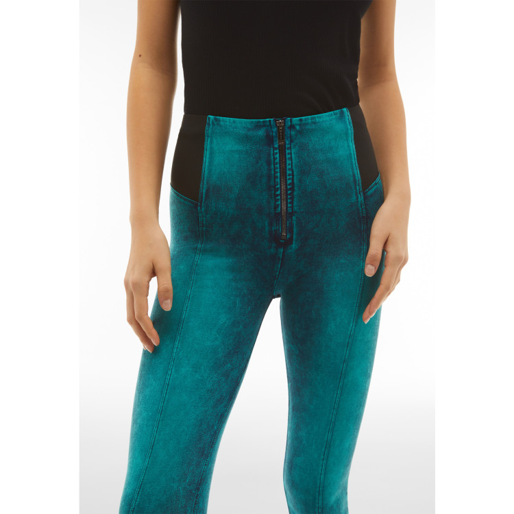 Freddy WR.UP® Denim Push-Up Jeans - Super High Waist Super Skinny - Blue Green Denim - Blaue Seams - J152B