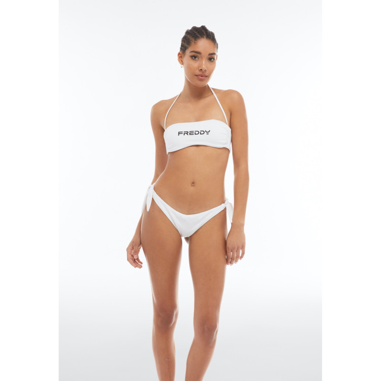 Freddy Bandeau-Bikinioberteil mit Freddy Logo - WHITE