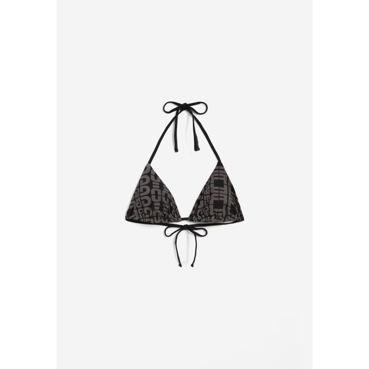 Freddy Triangel-Bikinioberteil mit Allover-Logo-Print - BLACK