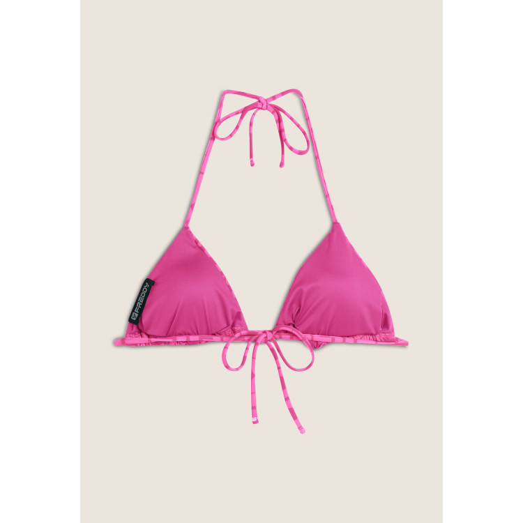 Freddy Triangel-Bikinioberteil mit Allover-Logo-Print - FUCHSIA