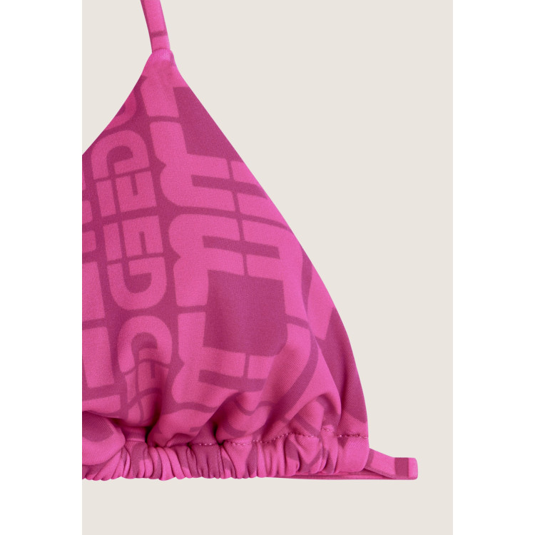 Freddy Triangel-Bikinioberteil mit Allover-Logo-Print - FUCHSIA