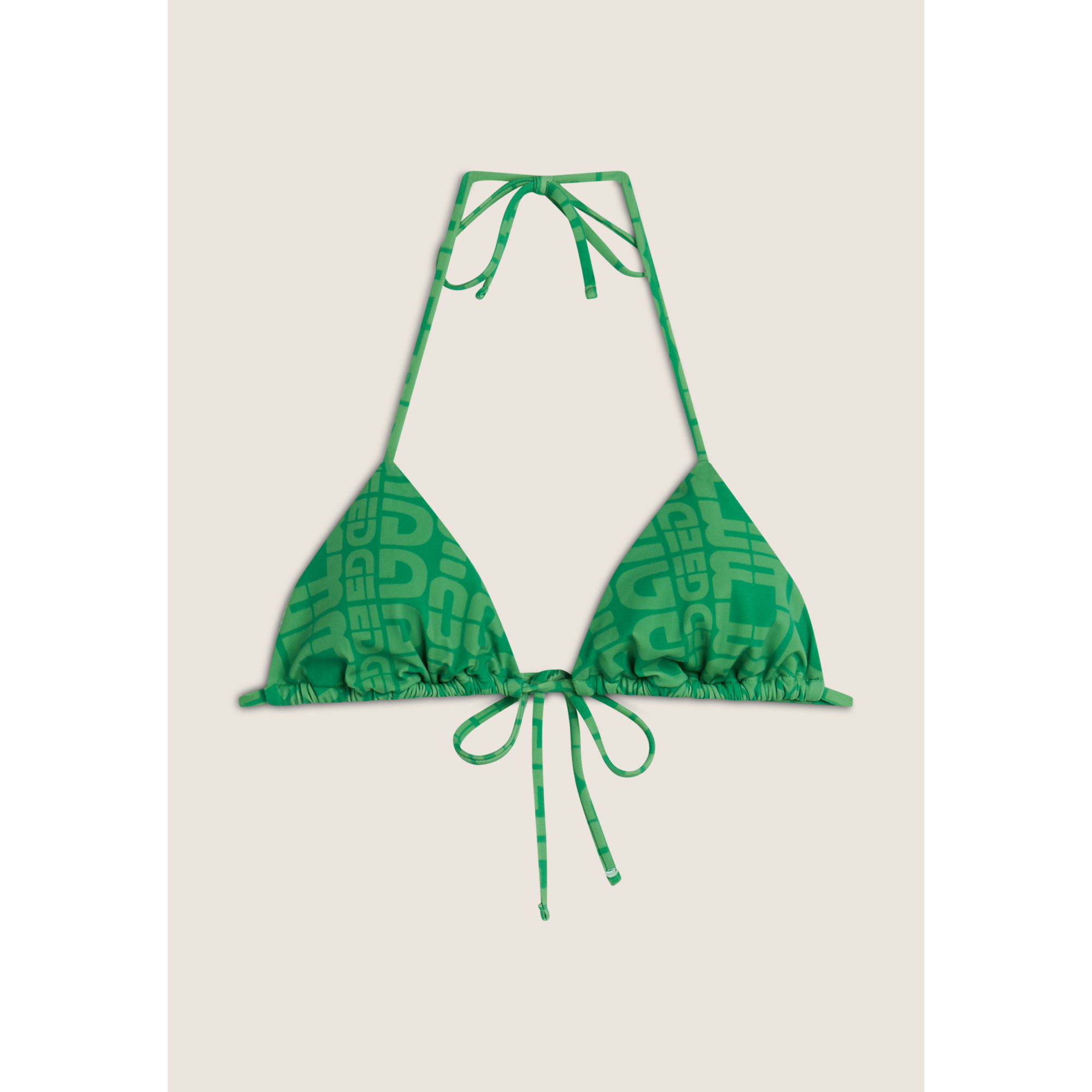 Freddy Triangel-Bikinioberteil mit Allover-Logo-Print - GREEN