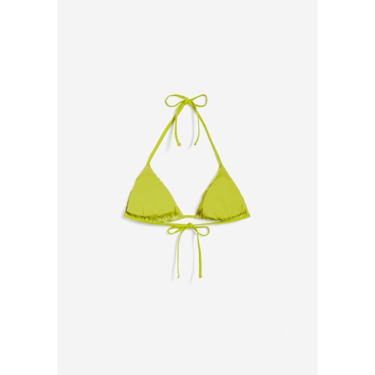 Freddy Triangel-Bikinioberteil mit Allover-Logo-Print - LIME