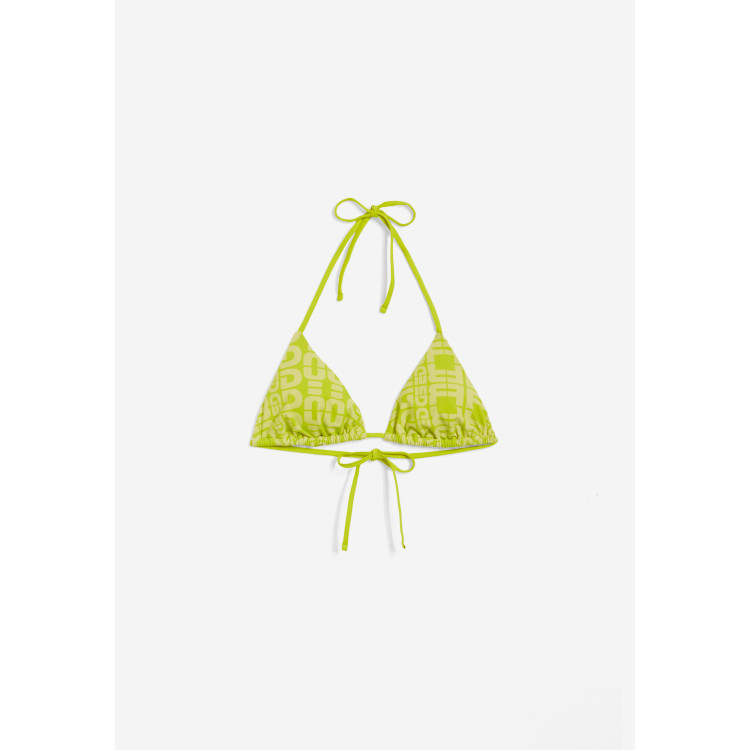 Freddy Triangel-Bikinioberteil mit Allover-Logo-Print - LIME