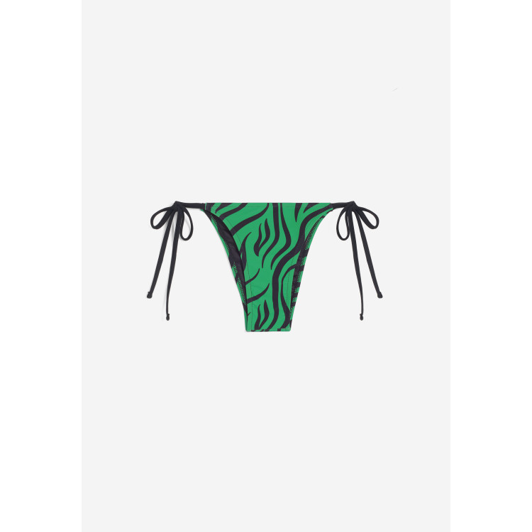 Freddy String-Bikinihose mit Zebramuster - GREEN