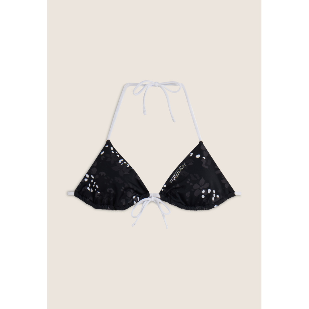 Freddy Triangel-Bikinioberteil mit Blumenmuster - BLACK