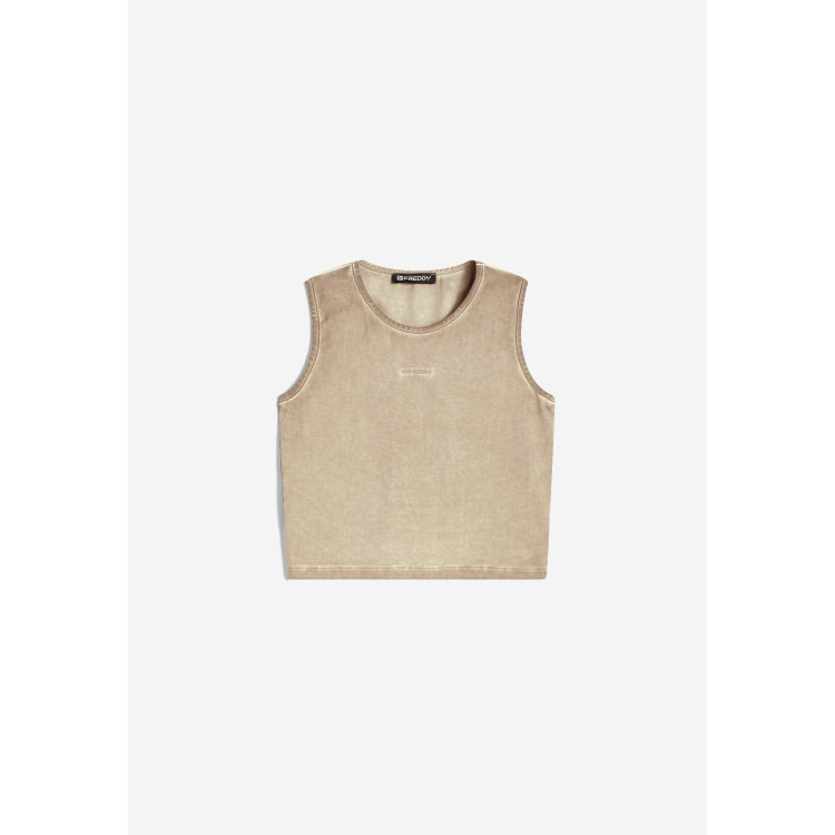 Freddy Crop Top - Cold Dyed - Beige