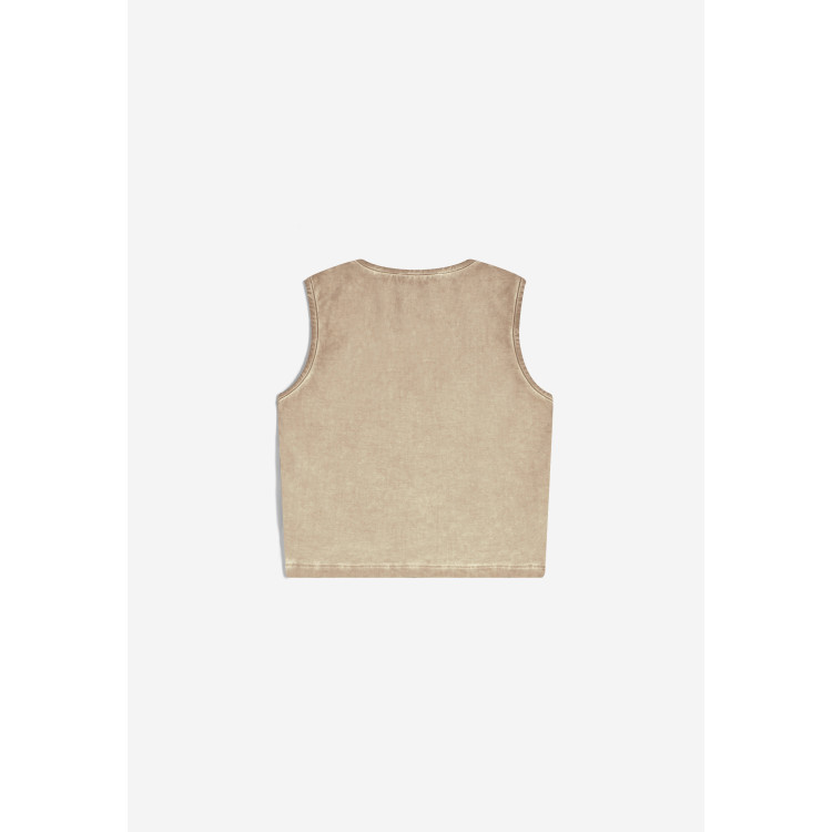 Freddy Crop Top - Cold Dyed - Beige