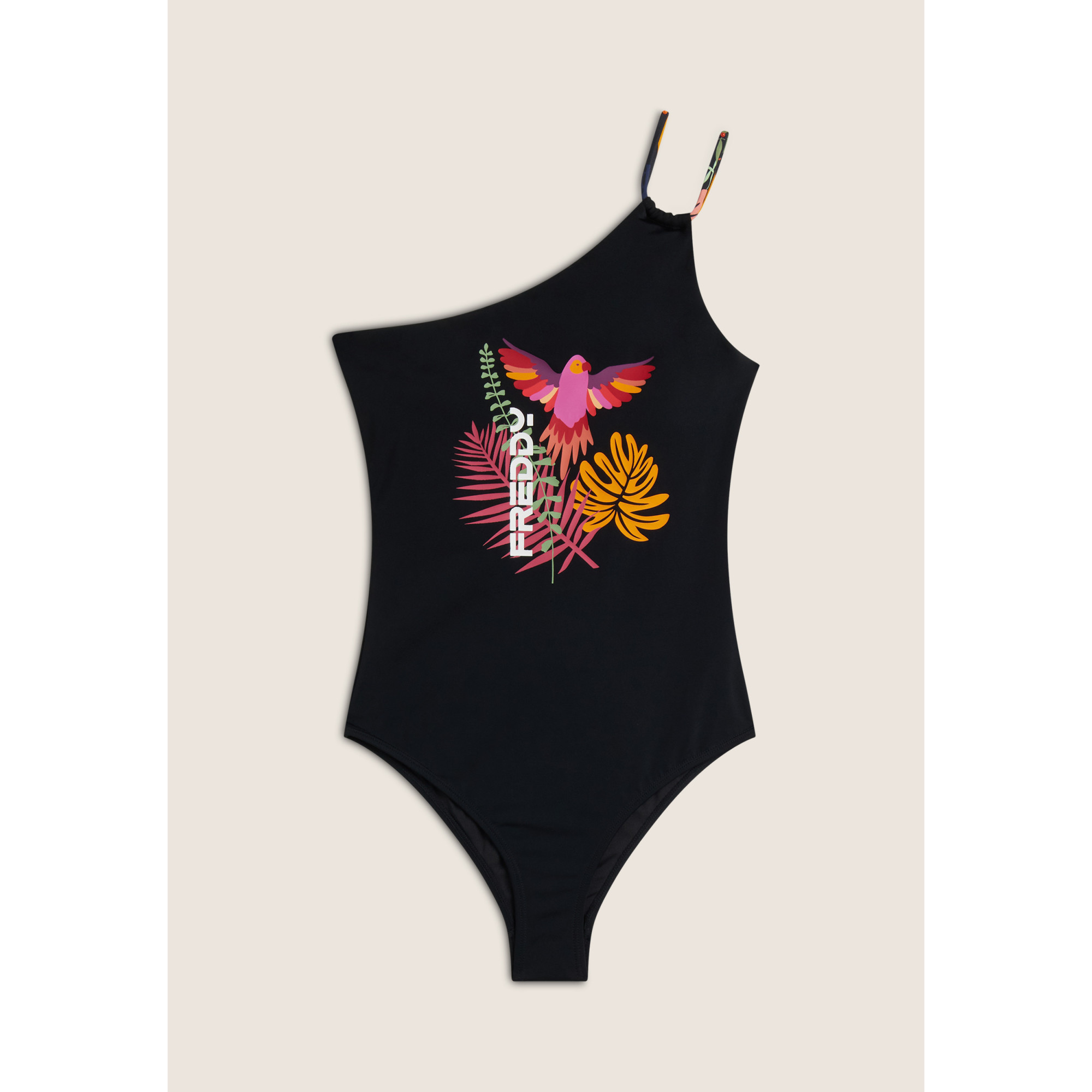 Freddy One Shoulder Swimsuit - BLACK