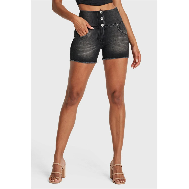 WR.UP® Snug Shorts - High Waist - J7N - Black Denim - Black Seams