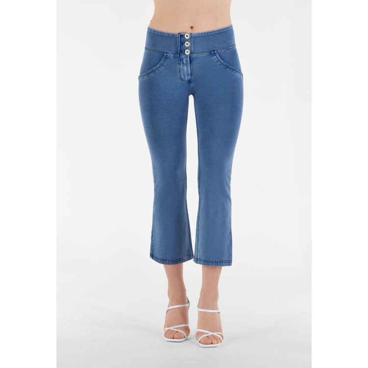 Freddy WR.UP® Eco - Denim Effect - Mid Waist Culottes - J4B - Light Denim - Blue Seam