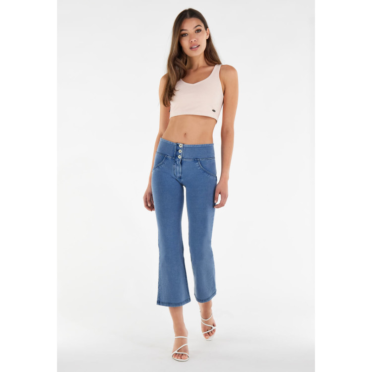 Freddy WR.UP® Eco - Denim Effect - Mid Waist Culottes - J4B - Light Denim - Blue Seam