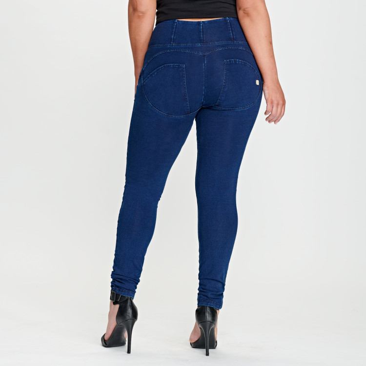 WR.UP® Denim Effect - High Waist Skinny - J0B - Dark Denim - Blue Seam