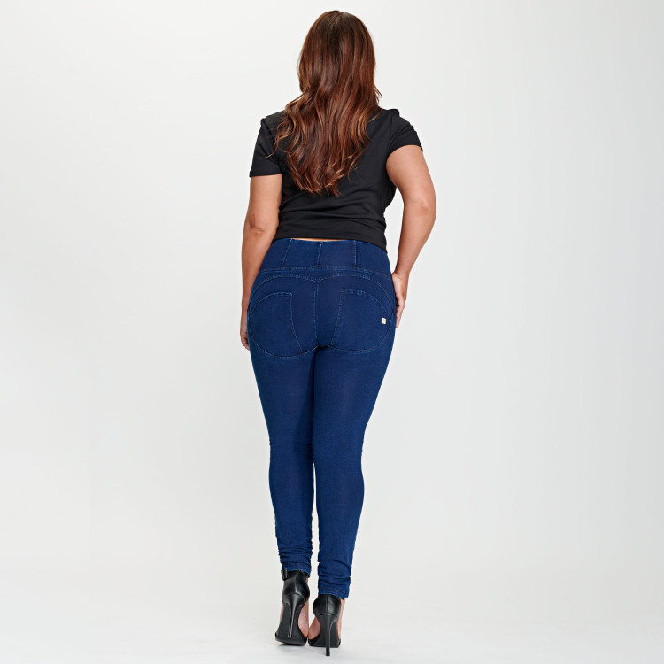 WR.UP® Denim Effect - High Waist Skinny - J0B - Dark Denim - Blue Seam