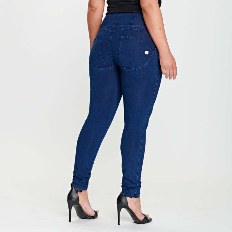 WR.UP® Denim Effect - High Waist Skinny - J0B - Dark Denim - Blue Seam