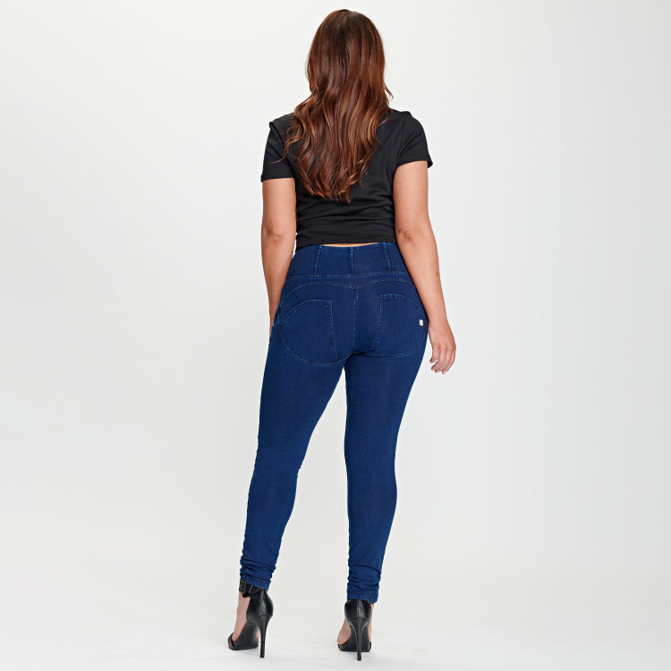 WR.UP® Denim Effect - High Waist Skinny - J0B - Dark Denim - Blue Seam