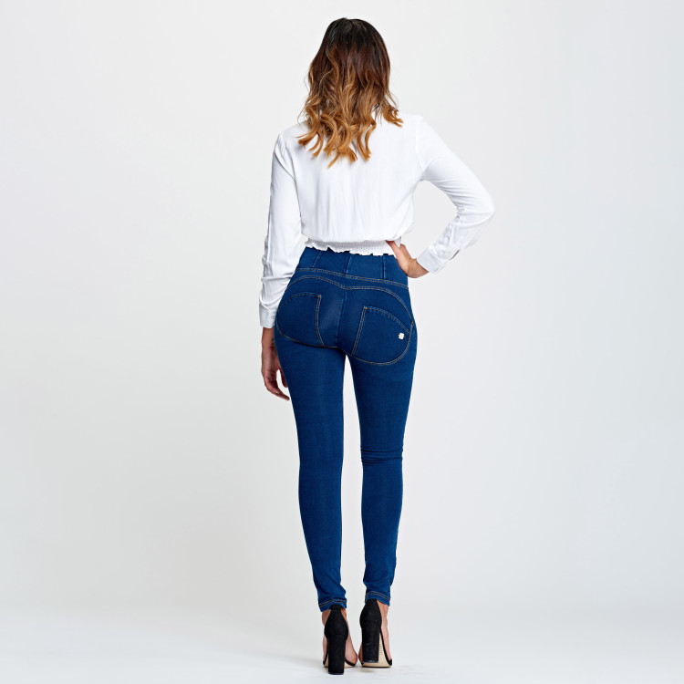 WR.UP® Denim Effect - High Waist Skinny - J0Y - Dark Denim - Yellow Seam