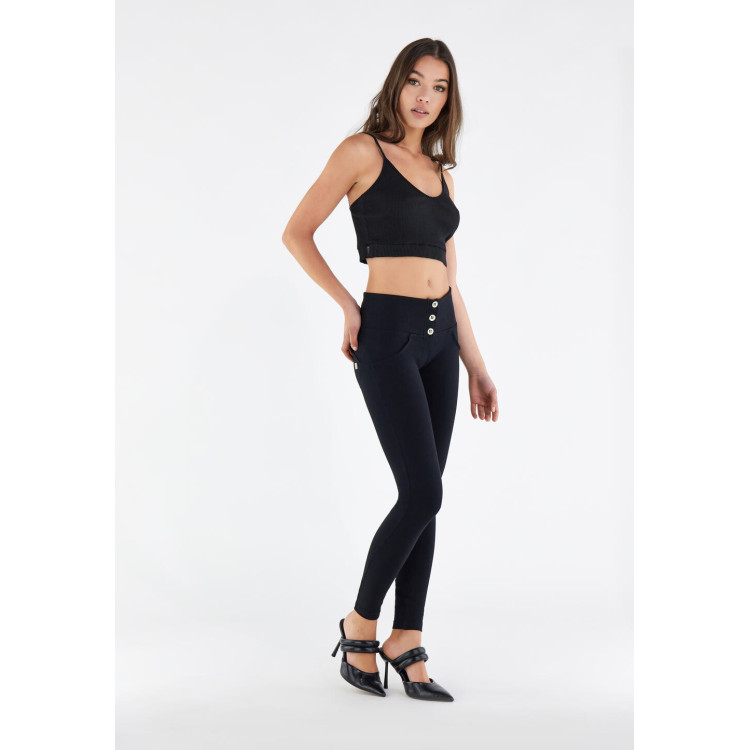 Freddy WR.UP® Curvy Pants - Buttoned High Waist Skinny - N - Black