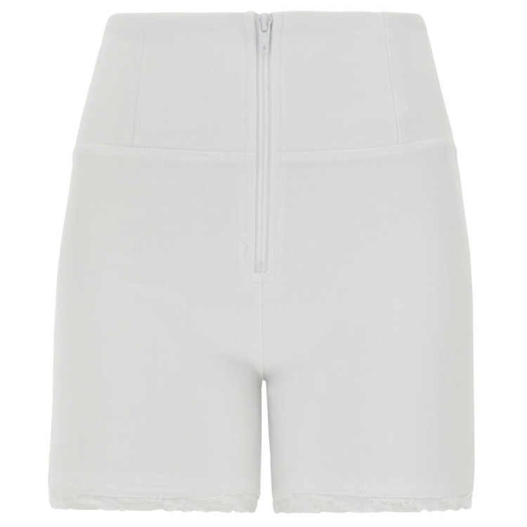 Freddy WR.UP® Denim Effect - High Waist Shorts - Frayed Hemline - W - White