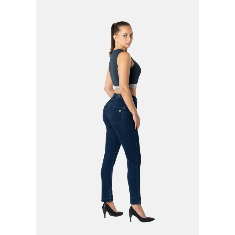 Freddy Fit Jeans - Cropped Flare Jeans in Stretch Denim - J0B - Dark Denim - Blue Seam