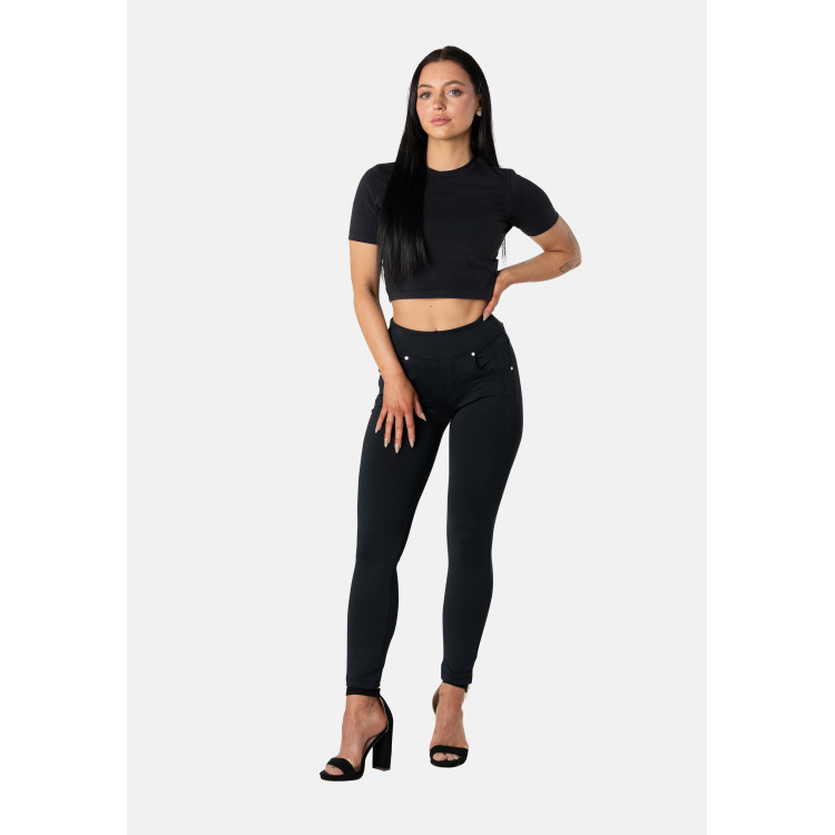 Freddy N.O.W.® Yoga Tech Pants - 7/8 Mid Waist Super Skinny - N - Black