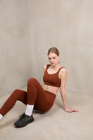 Seamless Push-Up High Waist Skinny 7/8 Leggings - Brandy Brown - Made in Italy