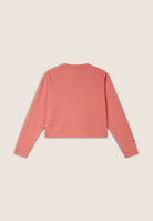 Comfort fit cropped sweatshirt with Mickey Mouse embroidery - Coral