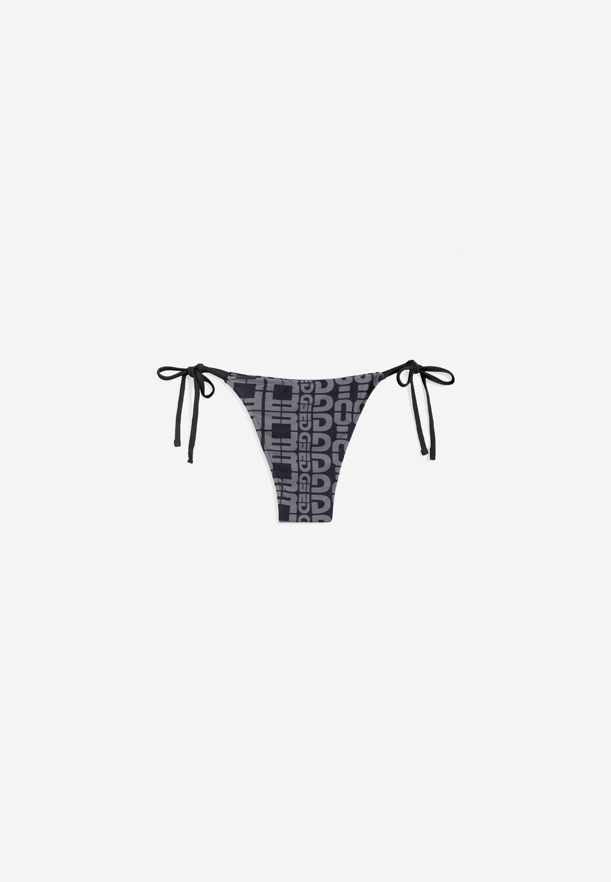 String-Bikinihose mit Allover-Logo-Print - BLACK