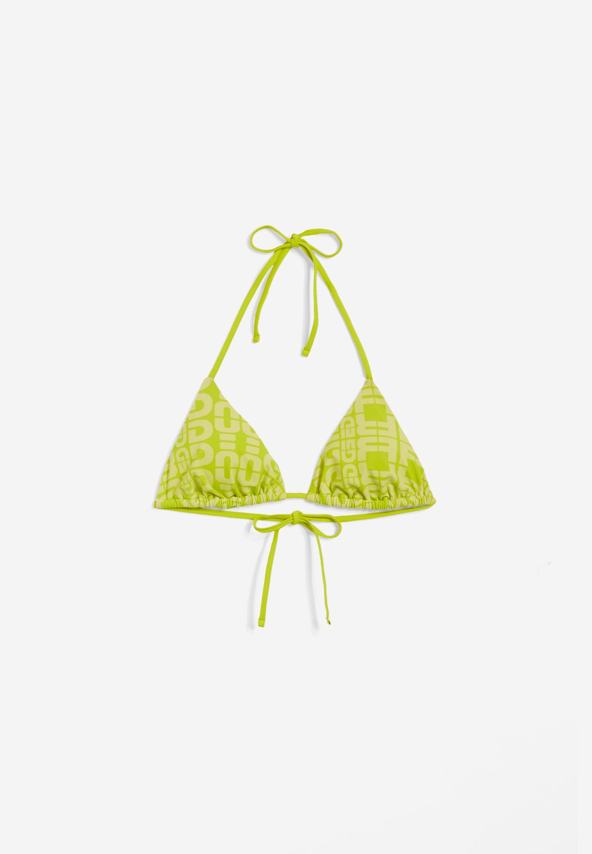 Triangel-Bikinioberteil mit Allover-Logo-Print - LIME