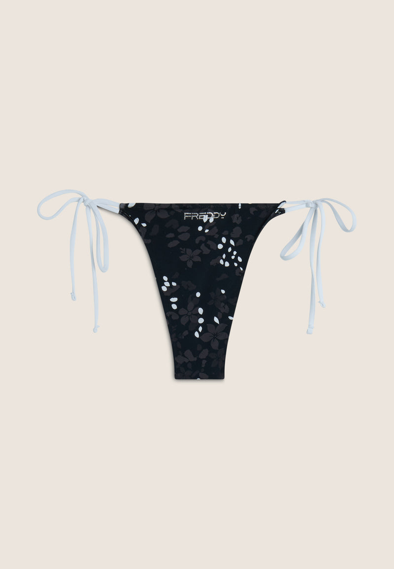 String-Bikinihose mit Blumenmuster - BLACK